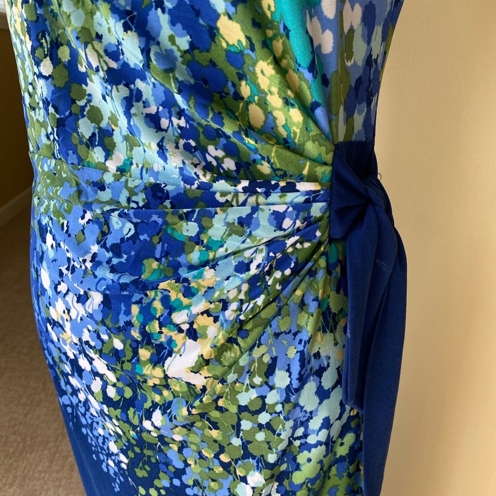 APT 9 Blue Floral Wrap Dress - Picture 4 of 5
